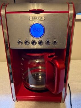 Rare BELLA Linea Collection Red 12-Cup Programmable Coffee Maker